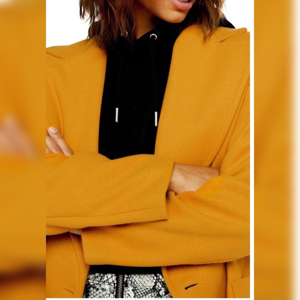 ๐HP๐ NWT Topshop Carly Coat - Mustard - Picture 2 of 5